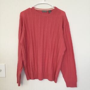 CH Classics Cashmere Cable knit Sweater Salmon Sz L